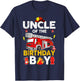 Uncle Of The Birthday Boy Fire Truck Firefighter Party T-Shirt - T-Shirt | Navy