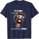 Funny Horse It's Fine I'm Fine Everything Is Fine T-Shirt - T-Shirt | Navy