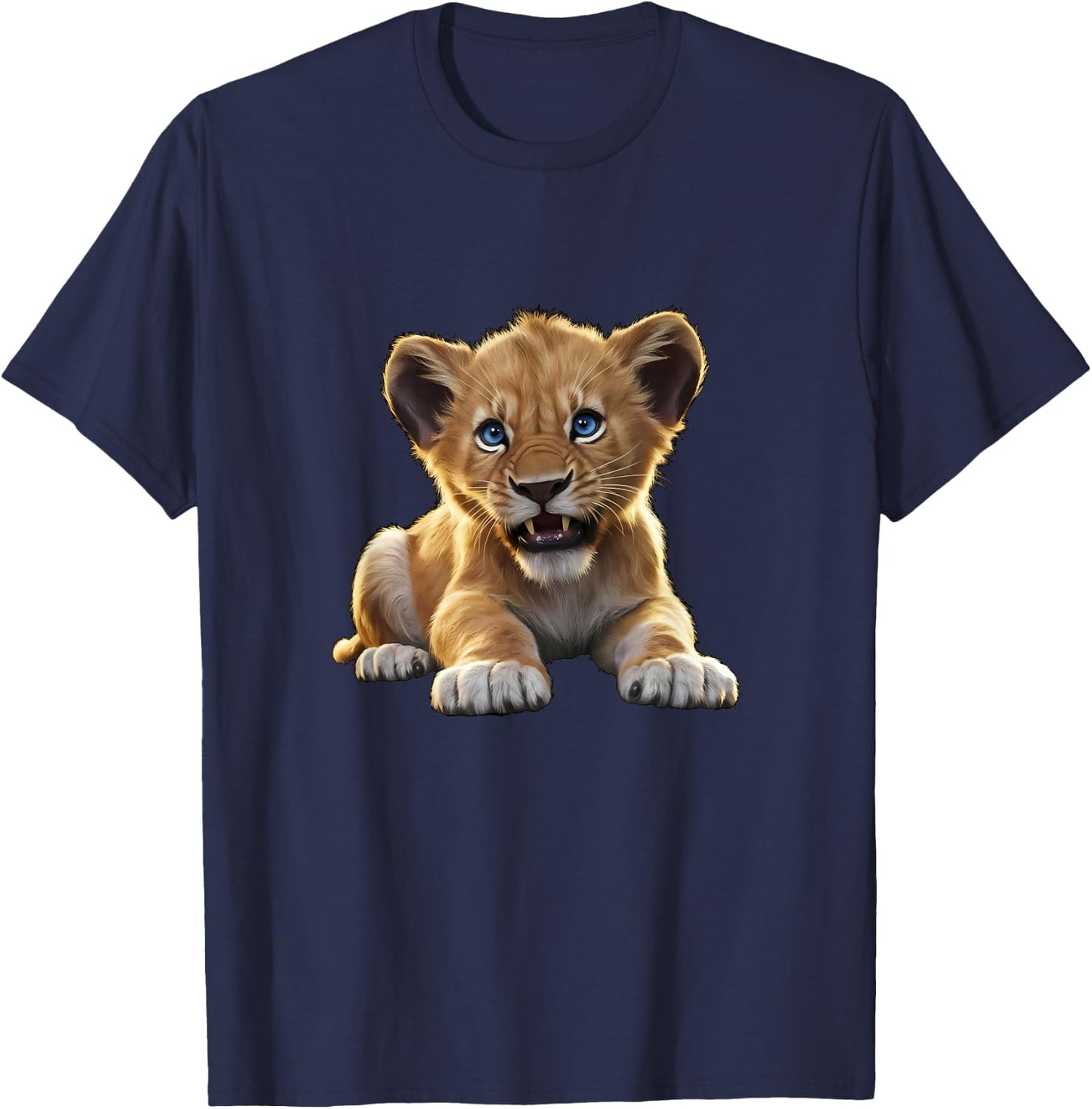 Lion Cub Angry Lion Lovers Lion Shirt Boys Girls Male Lions T-Shirt - T-Shirt | Navy
