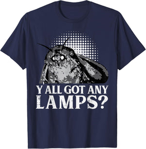 Moth Yall Got Any Lamps Funny Insect Men Women Boys Kids T-Shirt - T-Shirt | Navy