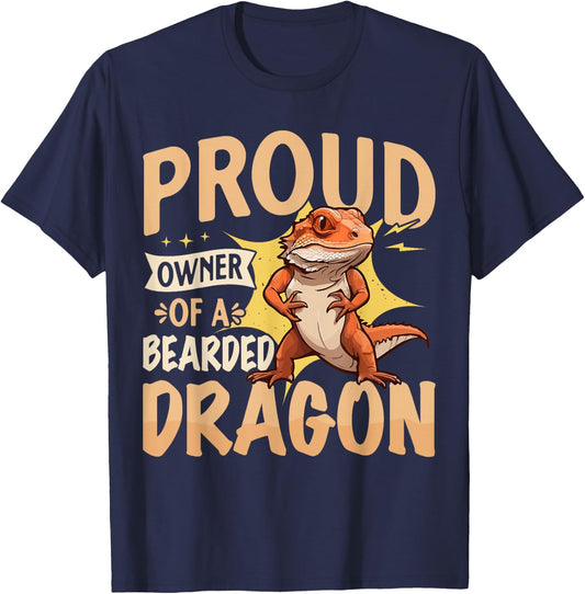 Proud Owner of a Bearded Dragon T-Shirt - T-Shirt | Navy