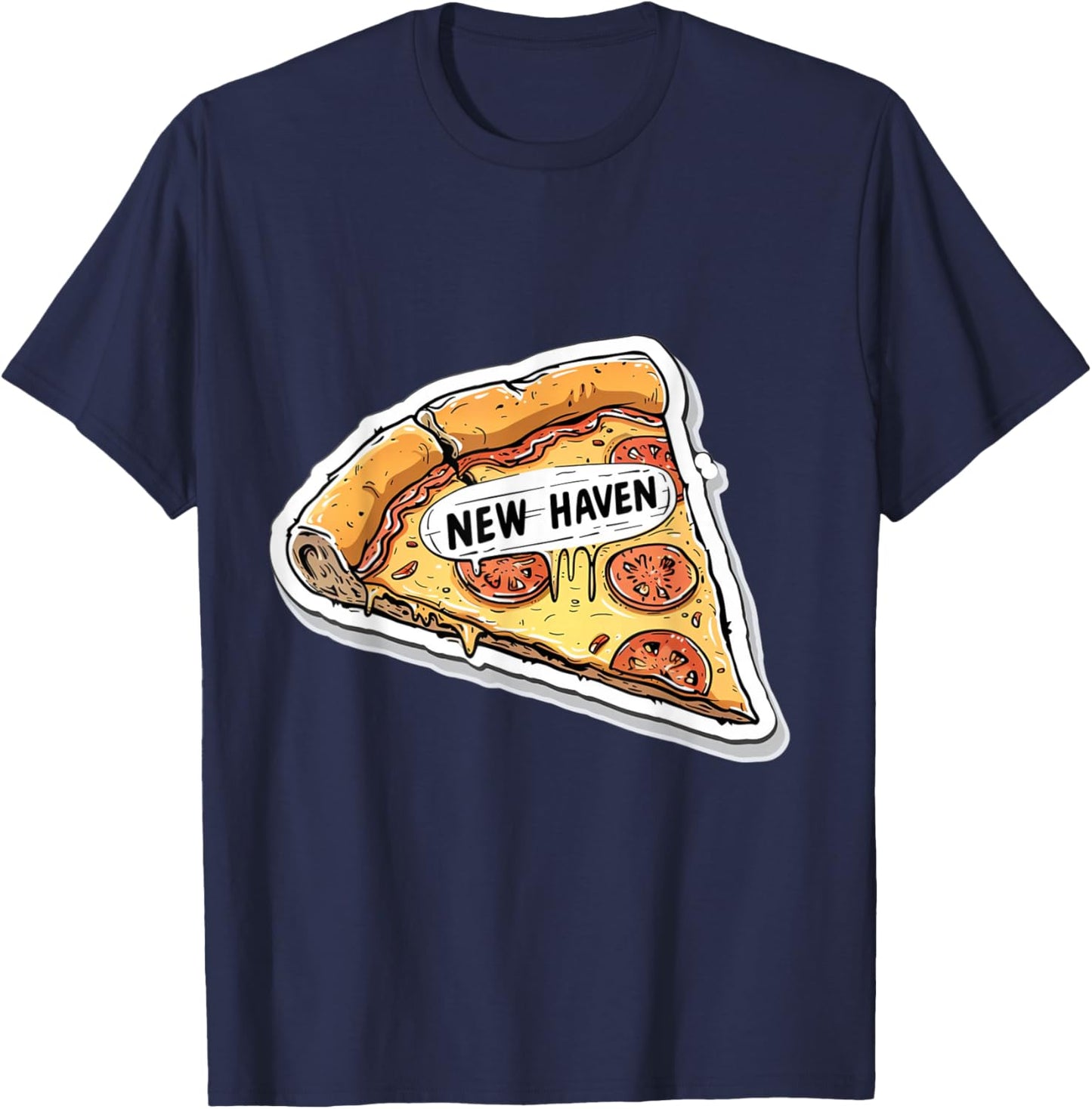 New Haven Style Pizza Connecticut Apizza Foodie Culture T-Shirt - T-Shirt | Navy