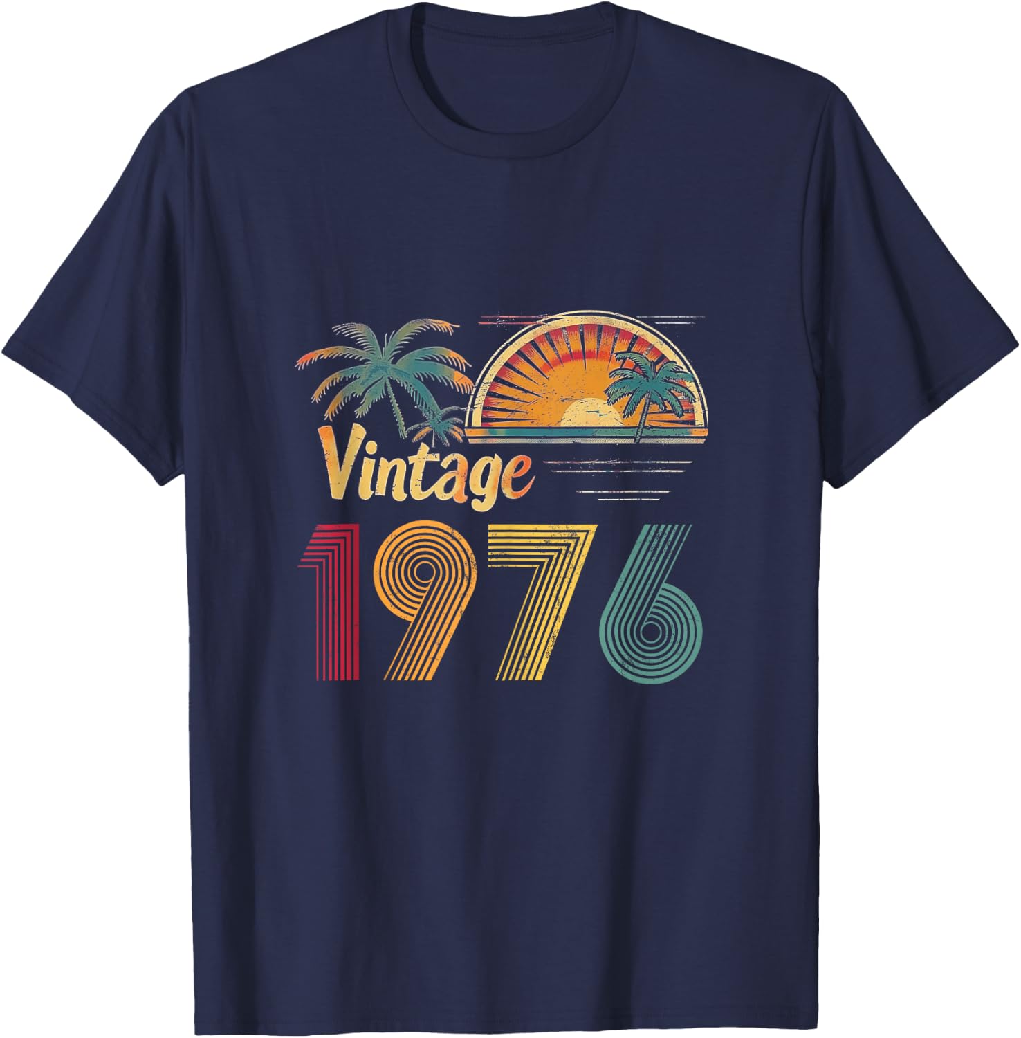 Retro - 1976 50th Birthday 50 Years Old - Vintage Women Men T-Shirt - T-Shirt | Navy