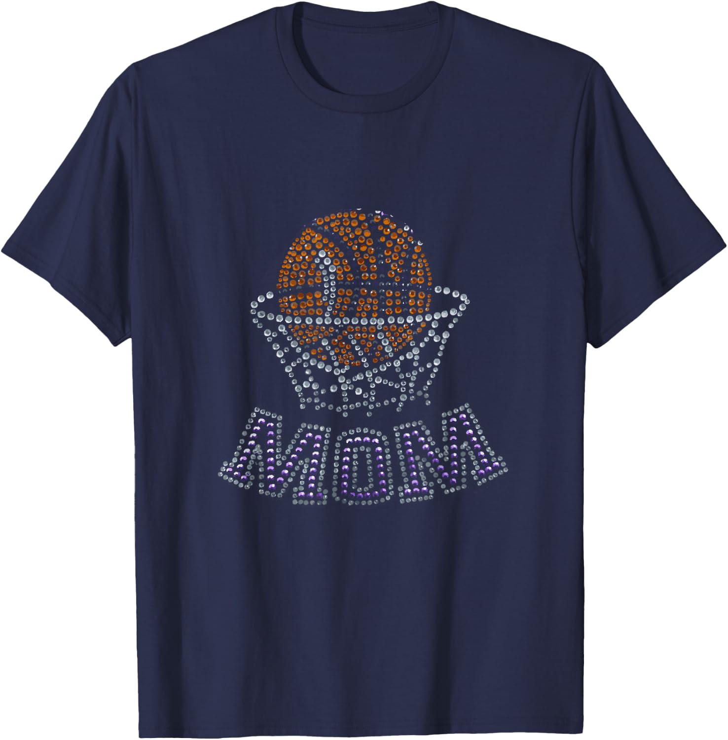 Basketball Mom Cool Diamond Design Art T-Shirt - T-Shirt | Navy
