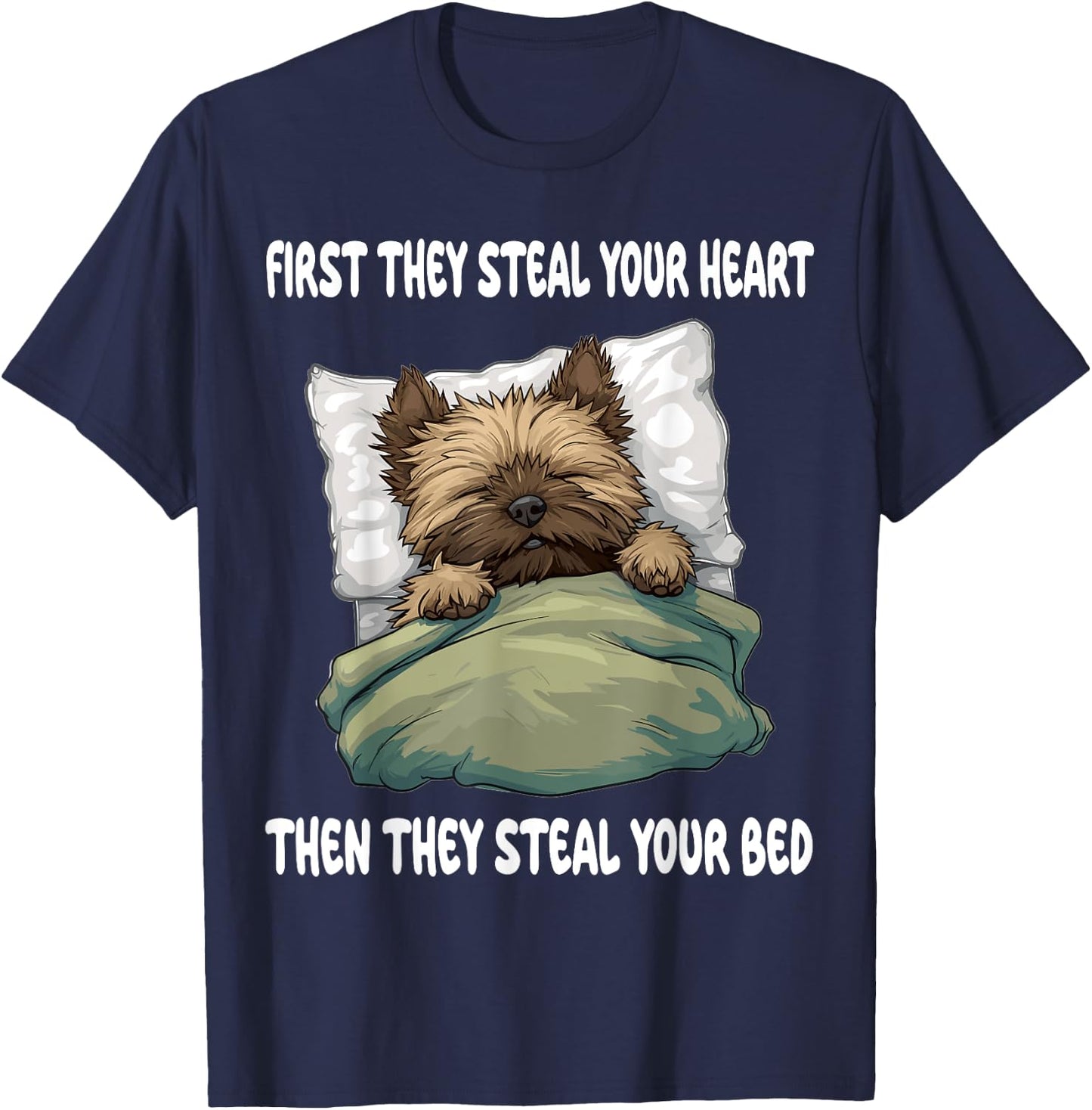 Cairn Terrier Sleeping Pajamas Nightgown T-Shirt - T-Shirt | Navy