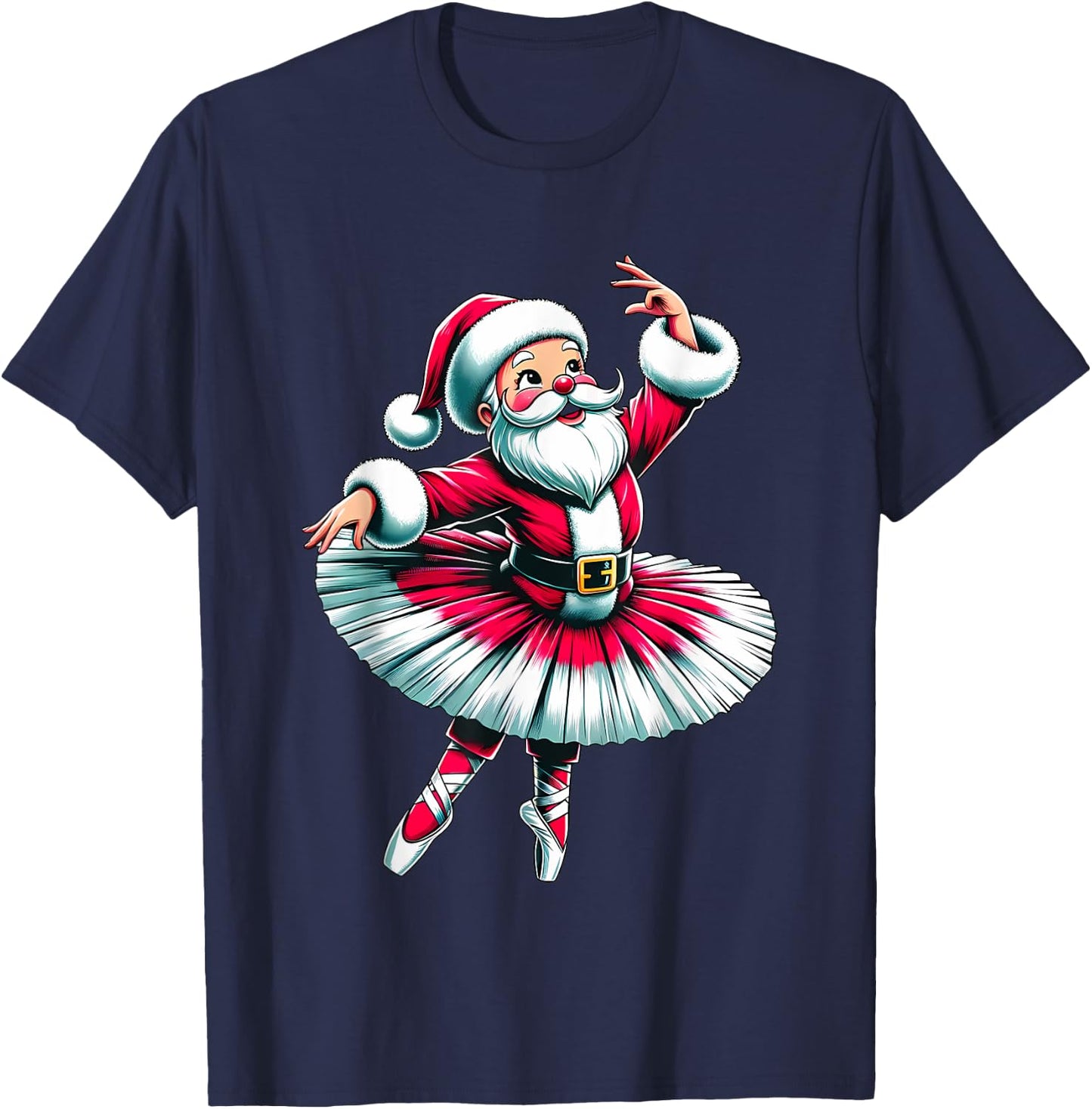 Ballerina Santa Claus Dancing T-Shirt - T-Shirt | Navy