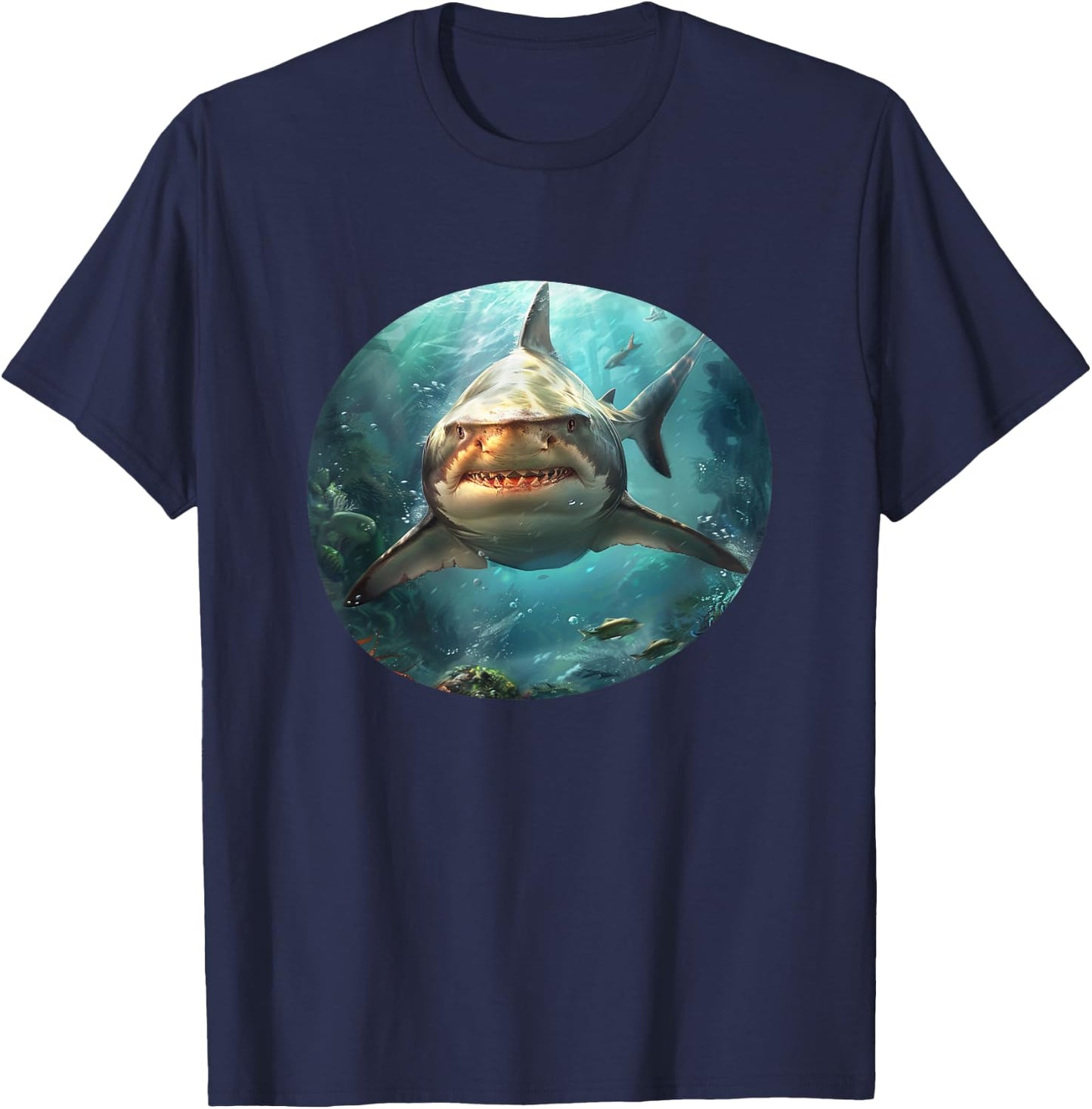 Bull Shark Underwater Sea Wildlife Lover T-Shirt - T-Shirt | Navy