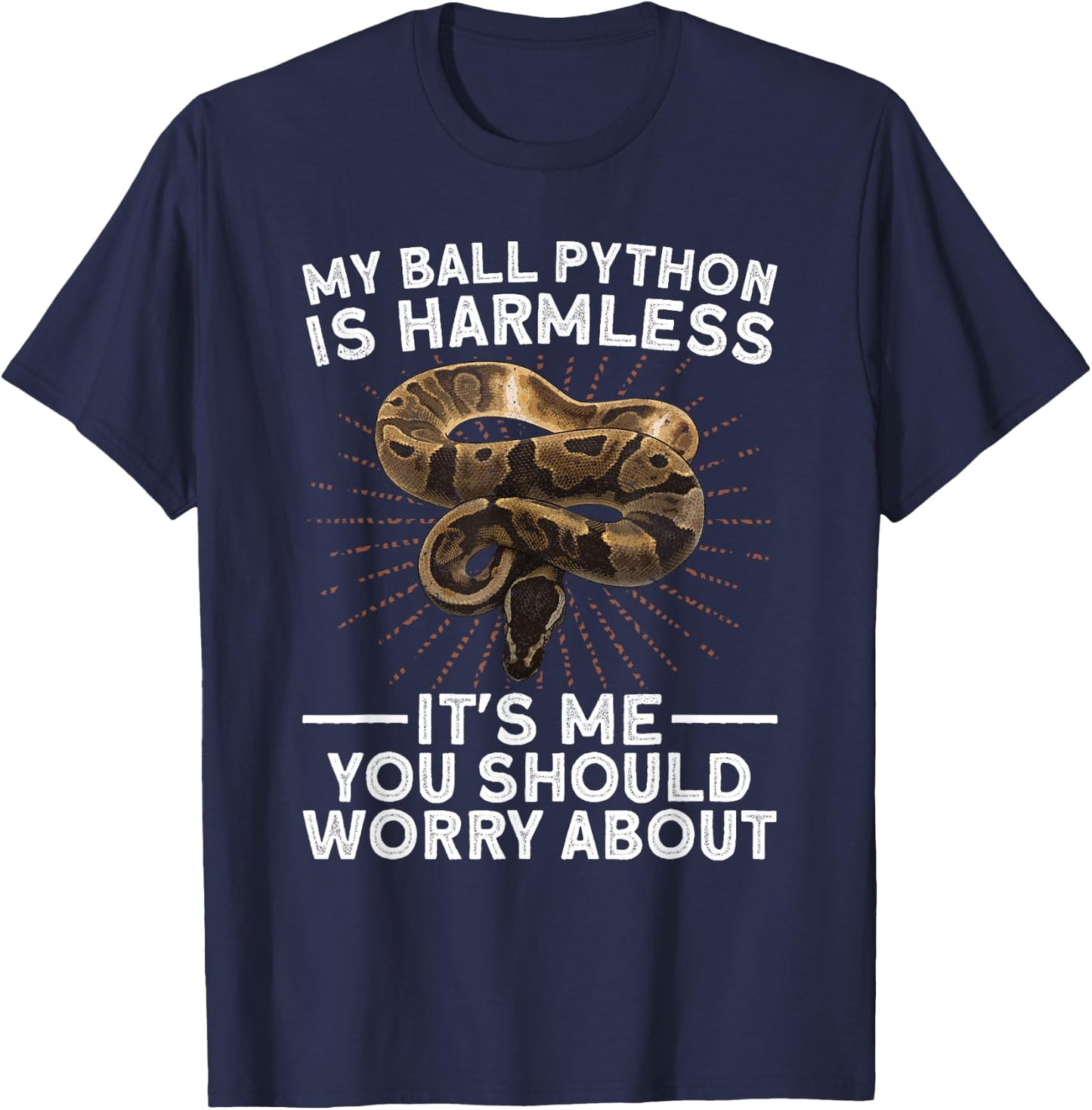 Funny Ball Python Women Snake Lover Reptile Animal T-Shirt - T-Shirt | Navy