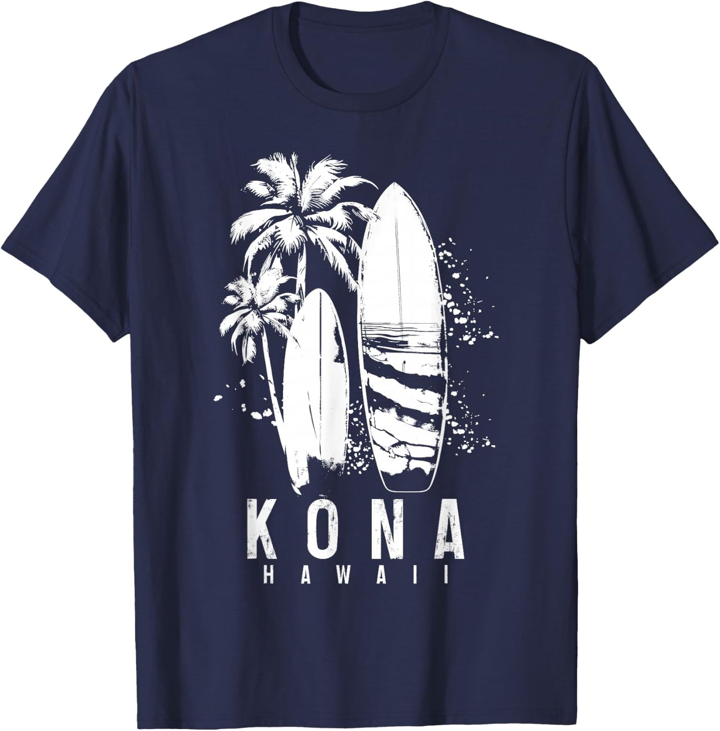 Kona Hawaii Hawaiian Surf Vintage Surfing Surfer T-Shirt - T-Shirt | Navy