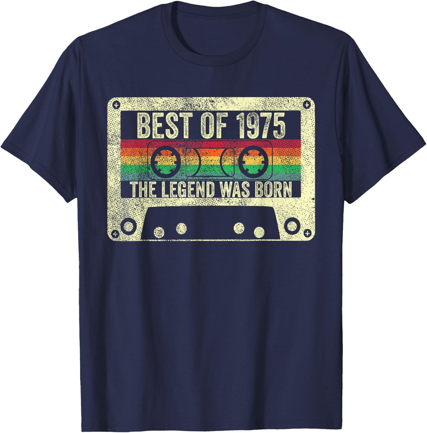 Born 1975 50th Birthday Vintage Men Women Legend Retro T-Shirt - T-Shirt | Navy