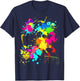 Color Splatter Colorful Paint Party Funny Team T-Shirt - T-Shirt | Navy