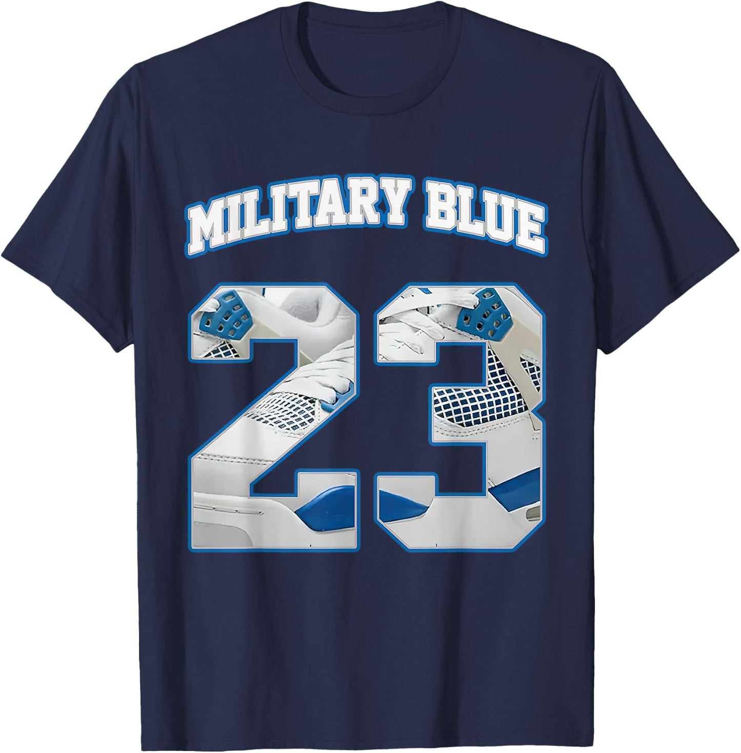 Number 23 Military Blue 4s Loser Lover Matching Retro T-Shirt - T-Shirt | Navy