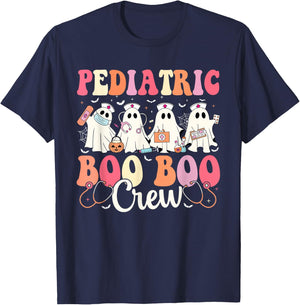 Pediatric Nurse Boo Boo Crew Ghost Nurse Halloween Costume T-Shirt - T-Shirt | Navy