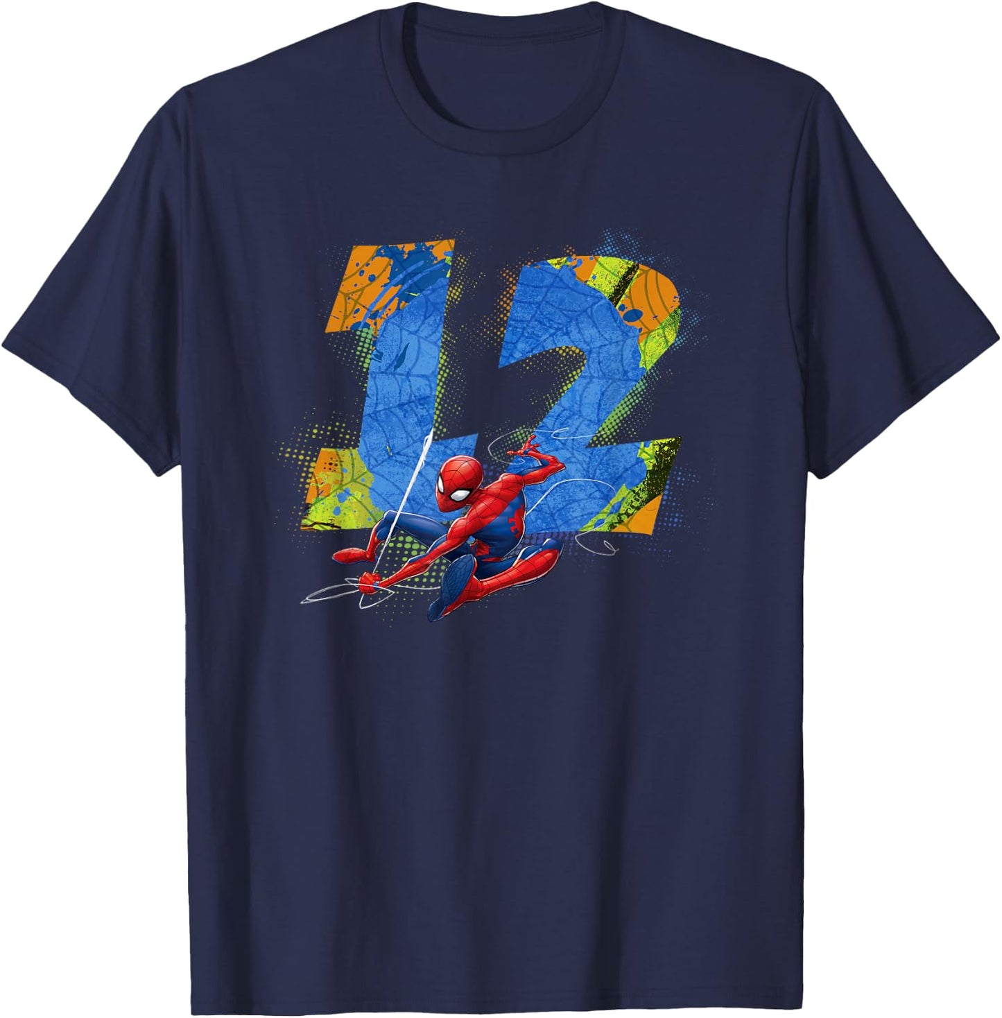 Marvel Super Heroes Spider-Man 12 Year Old Twelfth Birthday T-Shirt - T-Shirt | Navy