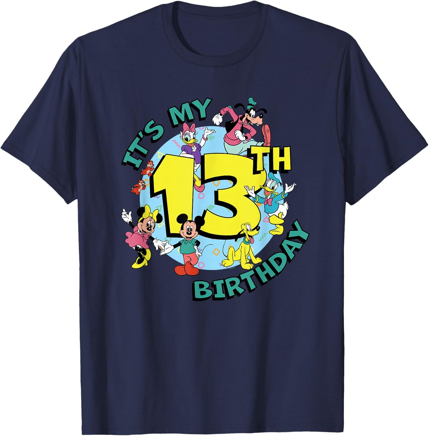 Disney Mickey and Friends It's My Thirteenth 13th Birthday T-Shirt - T-Shirt | Navy