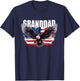 Patriotic Granddad USA Flag with Eagle 4th of July Granddad T-Shirt - T-Shirt | Navy