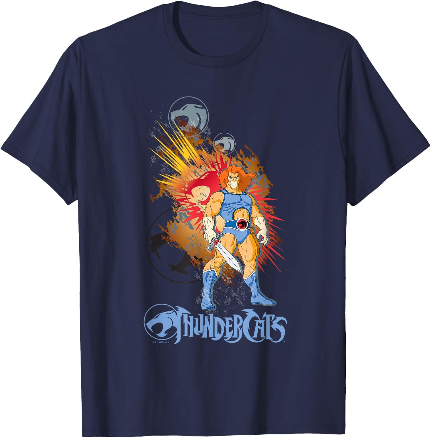 Thundercats Lion-O and the Sword of Omens T-Shirt - T-Shirt | Navy