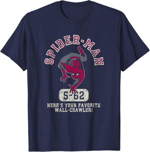 Marvel Spider-Man Your Favorite Wall-Crawler Distressed Logo T-Shirt - T-Shirt | Navy