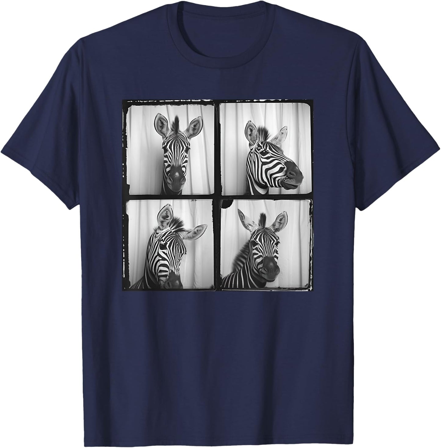 Cute Zebra Face Zookeeper Safari Zoo Animal Lover T-Shirt - T-Shirt | Navy