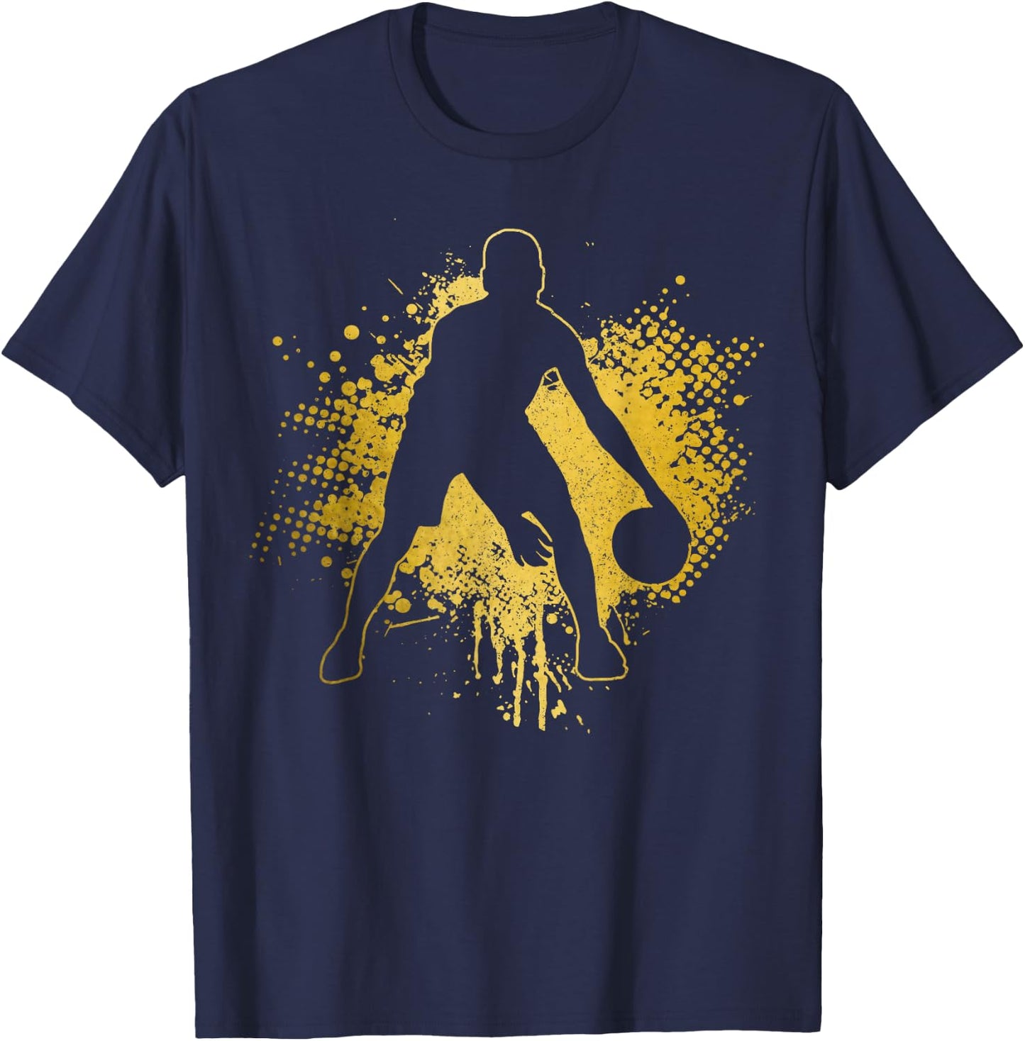 Basketball Vintage Bball Player Coach Sports Baller T-Shirt - T-Shirt | Navy