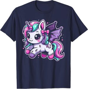 Pastel Goth Unicorn Kawaii Creepy Cute Aesthetic Art T-Shirt - T-Shirt | Navy