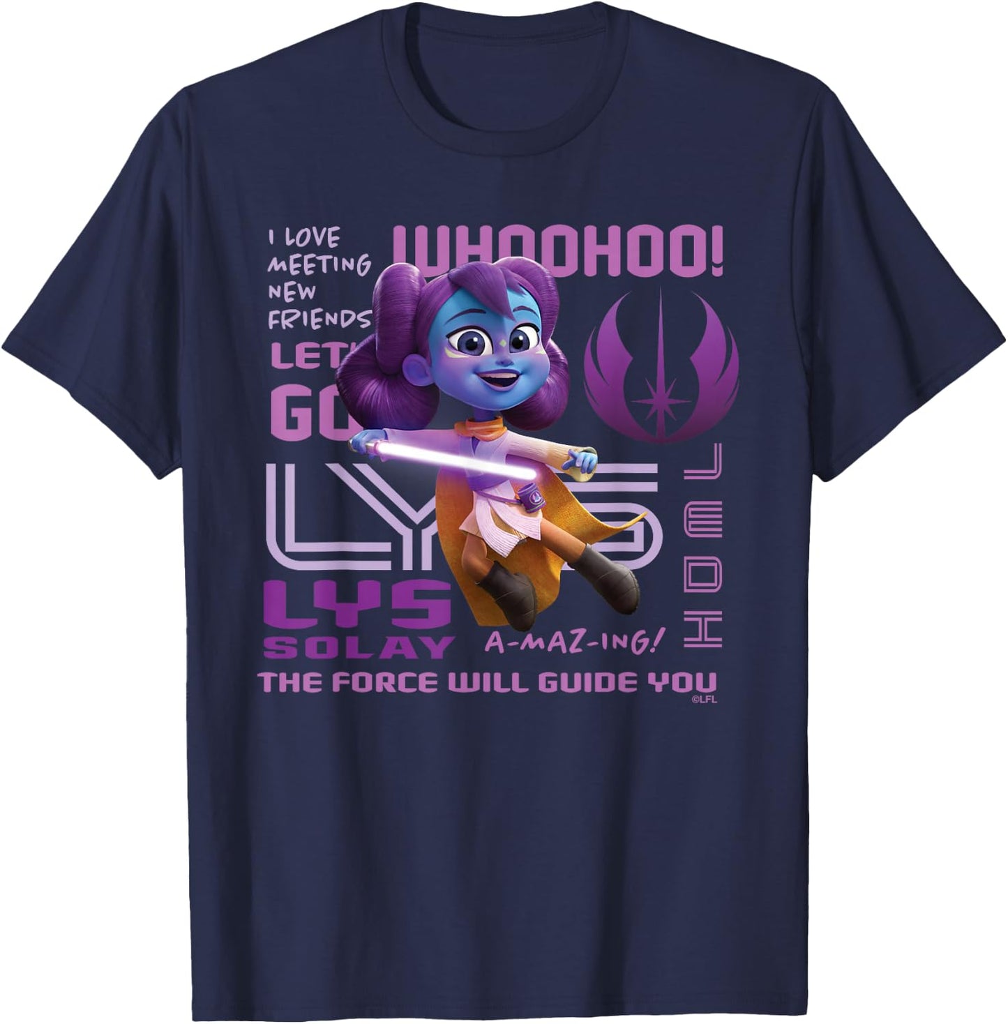 Star Wars Young Jedi Adventures Lys Solay Amazing Jedi T-Shirt - T-Shirt | Navy