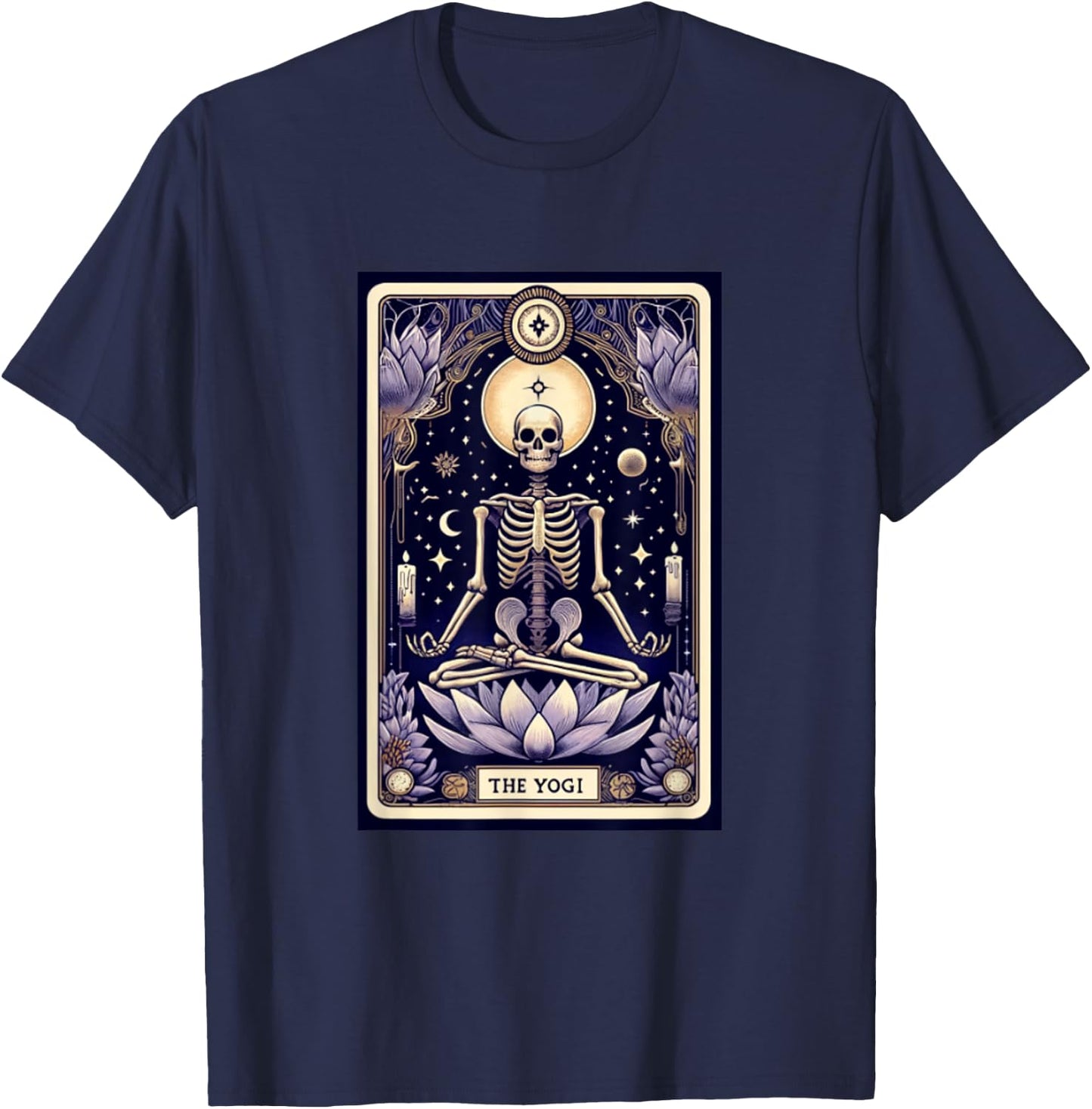 The Yogi Tarot Card Yoga Skeleton T-Shirt - T-Shirt | Navy