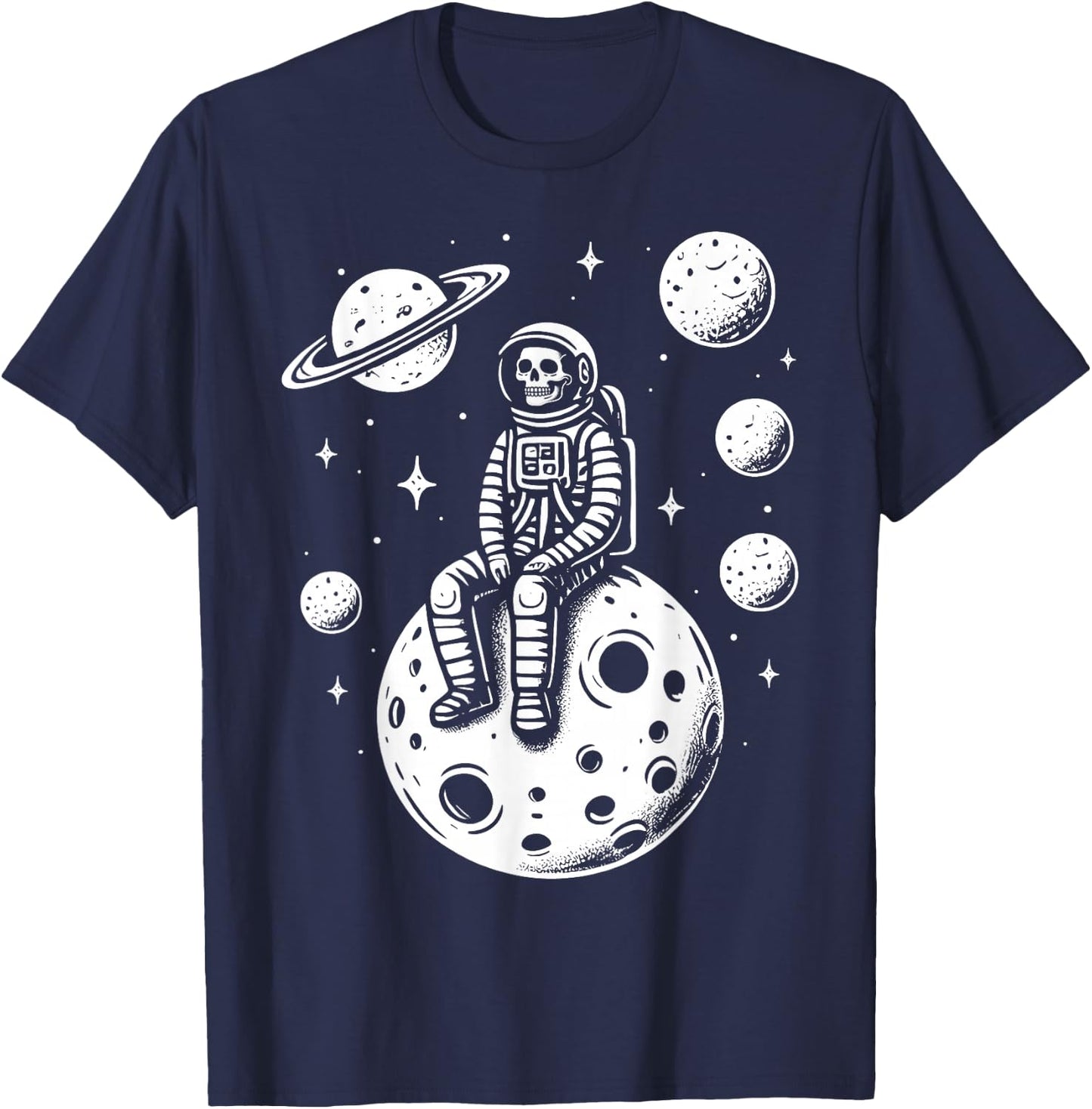 Halloween Skeleton Astronaut Fun Costume Men Women Kids Boys T-Shirt - T-Shirt | Navy