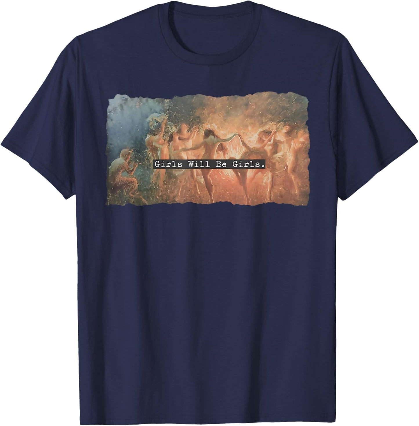 Girl Will Be Girls Spooky Season Witches Witch Halloween T-Shirt - T-Shirt | Navy