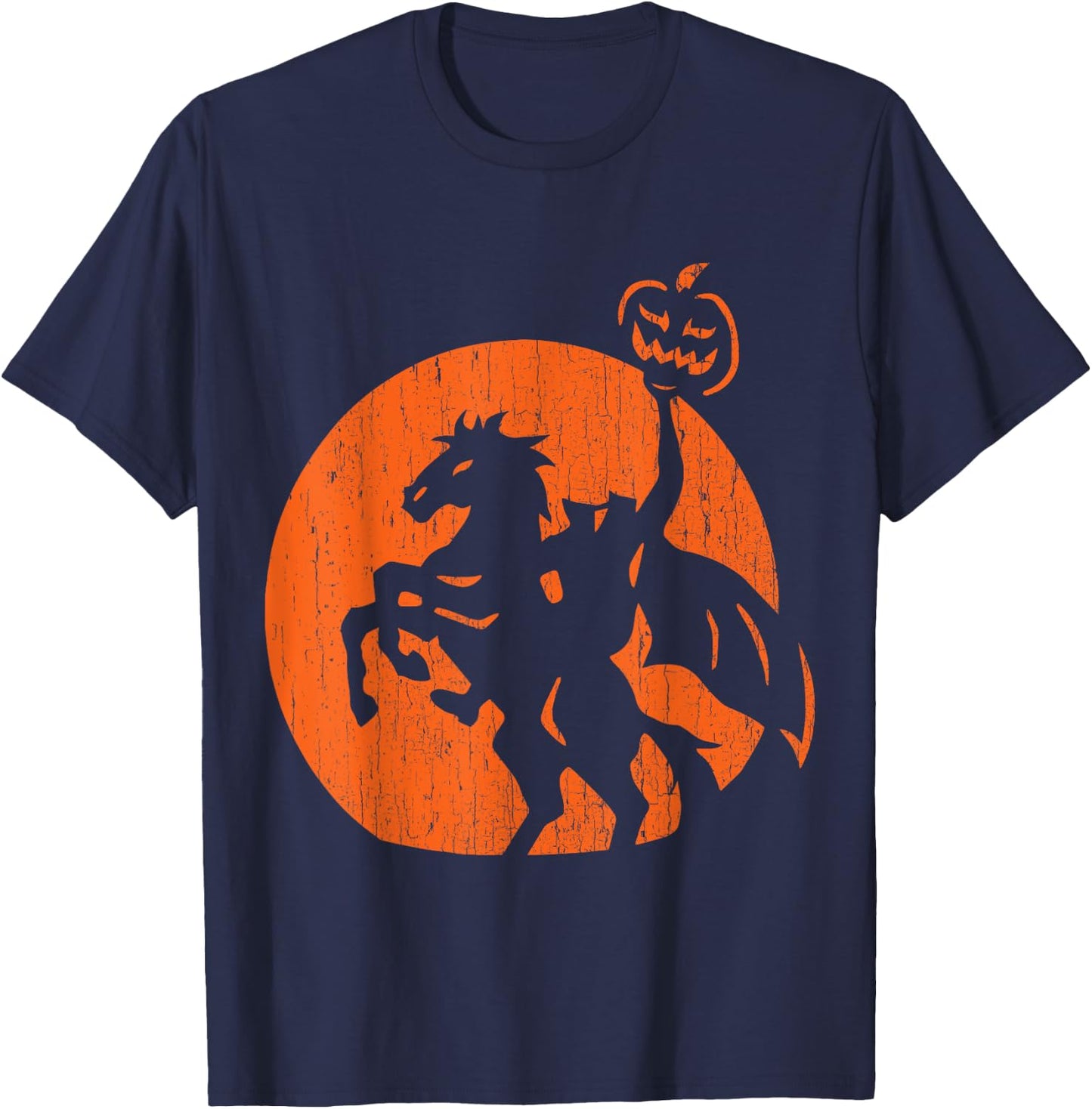Halloween Headless Horseman Folklore Pumpkin JackOLantern T-Shirt - T-Shirt | Navy