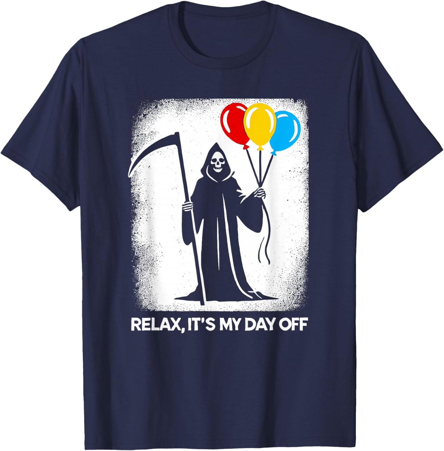 Grim Reaper Day Off Funny Halloween Funny Grim Reaper T-Shirt - T-Shirt | Navy