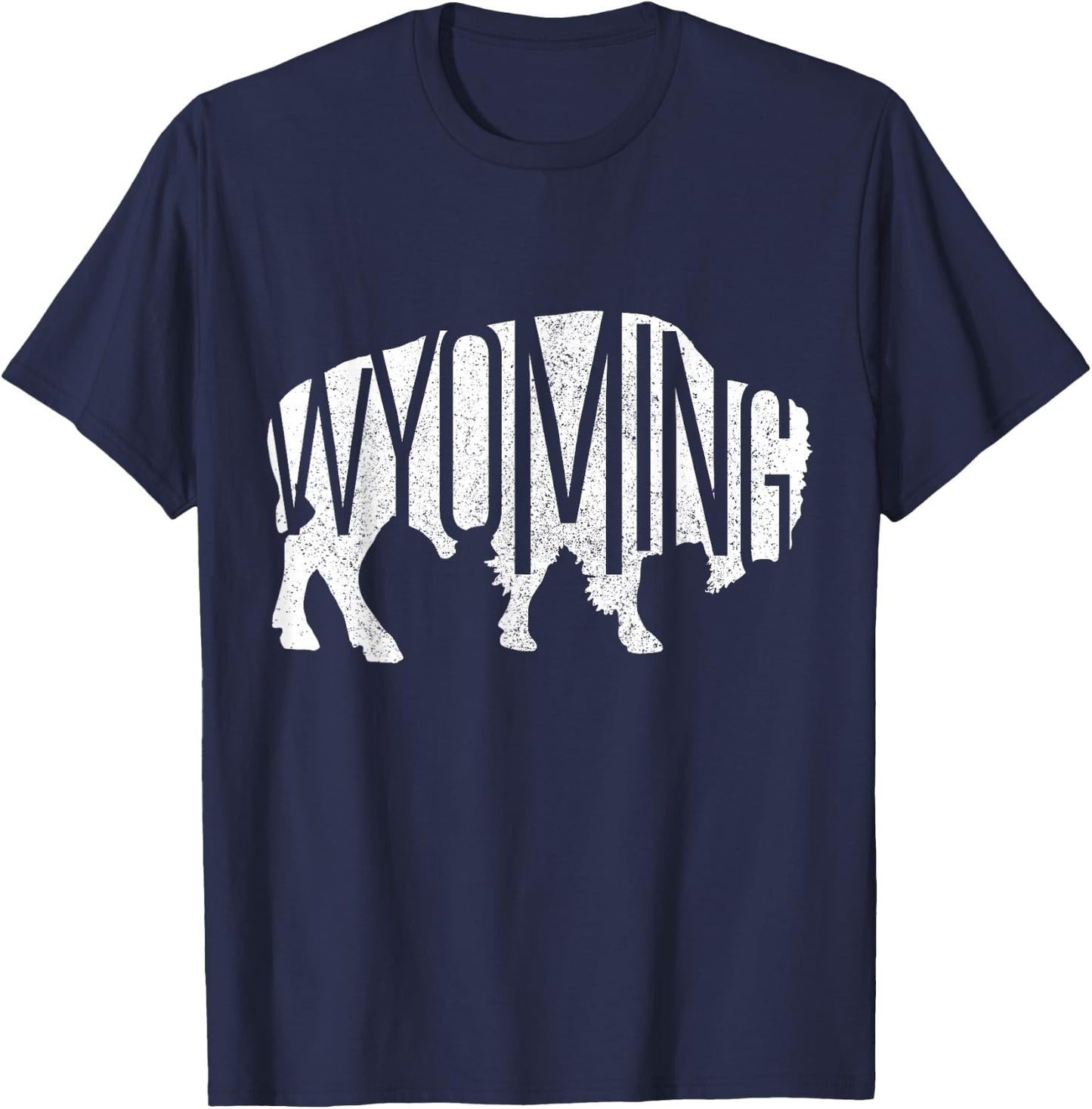 Wyoming Bison American Buffalo National Park Souvenir Gift T-Shirt - T-Shirt | Navy
