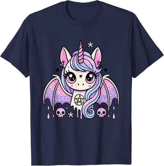 Cute Pastel Goth Aesthetic Kawaii Creepy Teddy Bear T-Shirt - T-Shirt | Navy