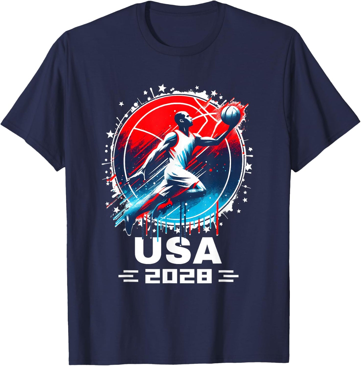 USA Team 2028 Basketball Shirt 2028 Basketball Apparel 2028 T-Shirt - T-Shirt | Navy
