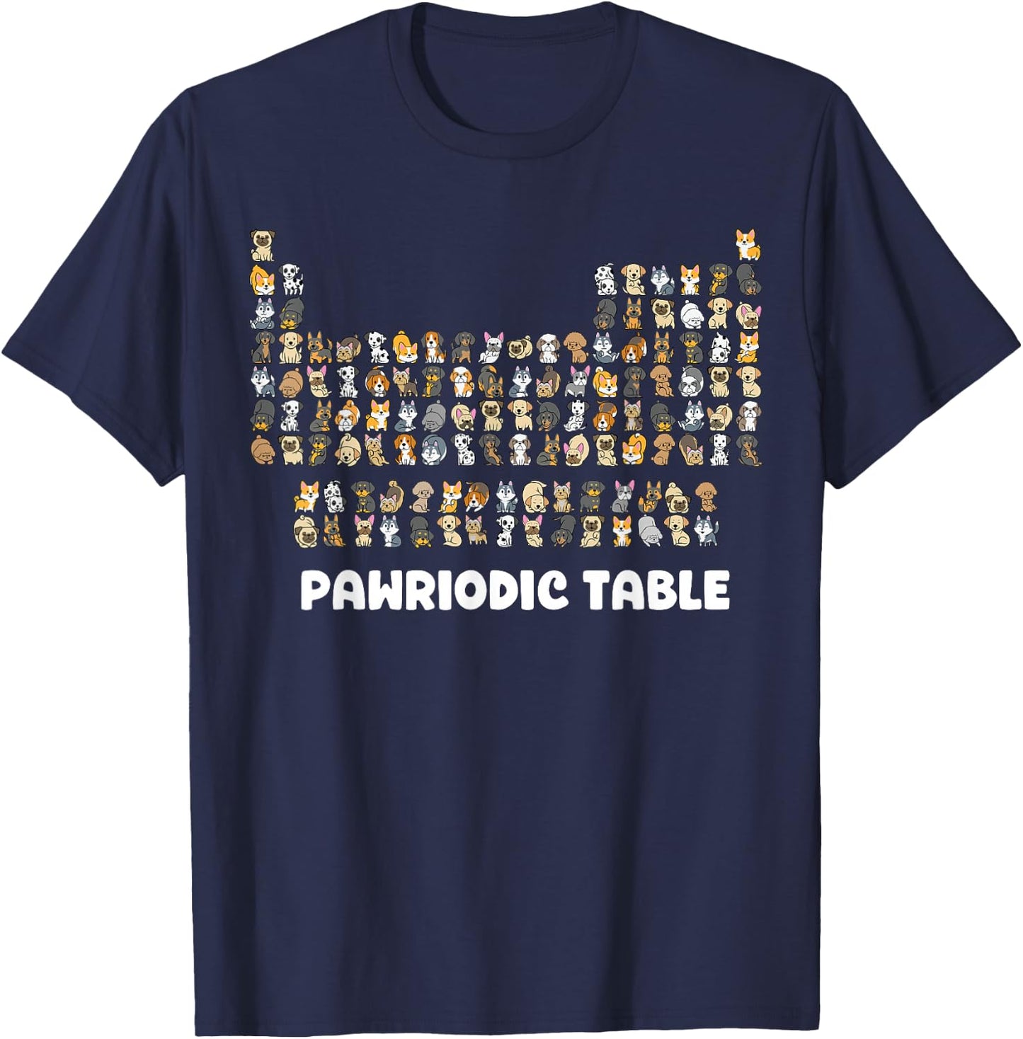 Periodic Table Shirt Chemistry Dog Periodic Table of Element T-Shirt - T-Shirt | Navy