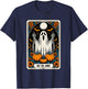 Tarot Card Boo You Whore Funny Ghost Spooky Season Halloween T-Shirt - T-Shirt | Navy