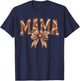 Coquette Bow Mama American Football Game Day Thanksgiving T-Shirt - T-Shirt | Navy