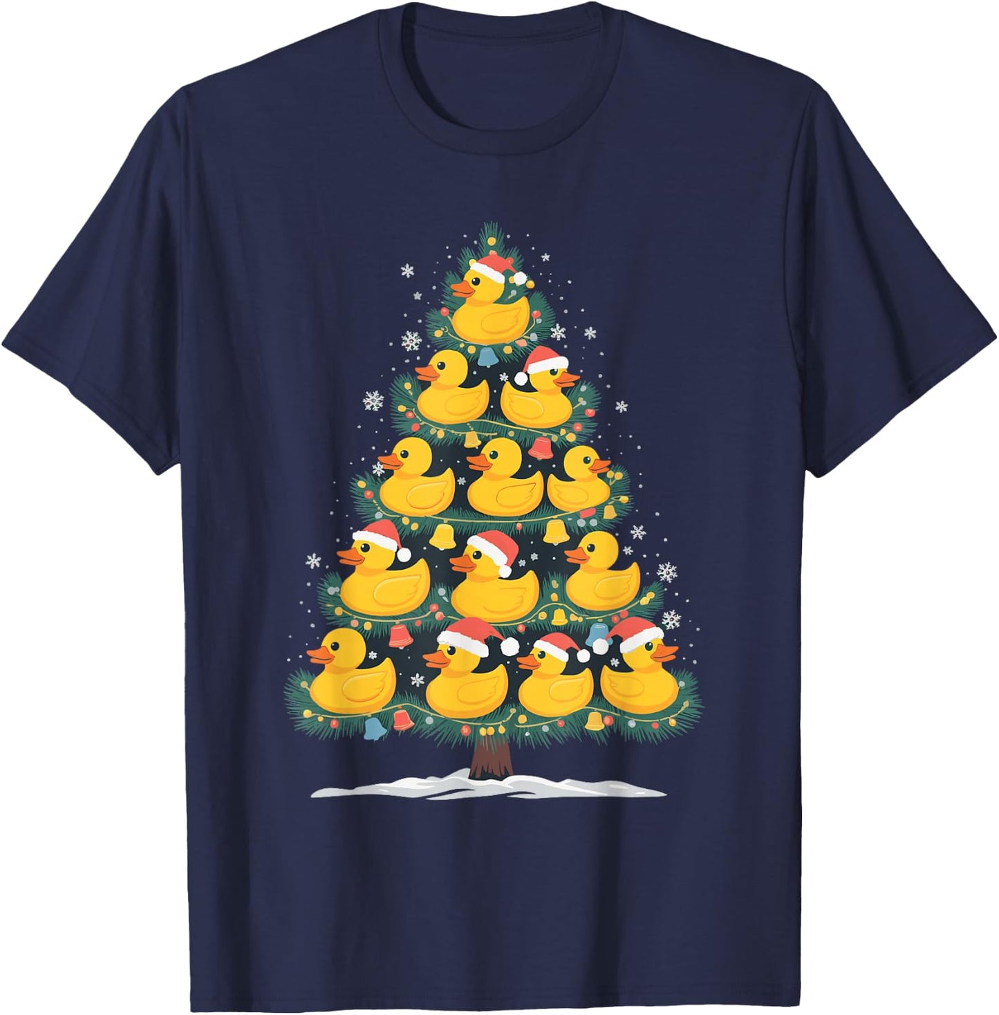 Rubber Duck Christmas Tree T-Shirt - T-Shirt | Navy