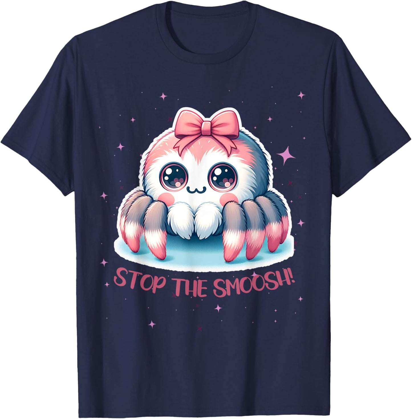 Jumping Spider Stop the Smoosh Cute Humorous T-Shirt - T-Shirt | Navy