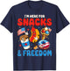 4th of July I'm here for Snacks and Freedom Independence Day Kids Men T-Shirt - T-Shirt | Navy