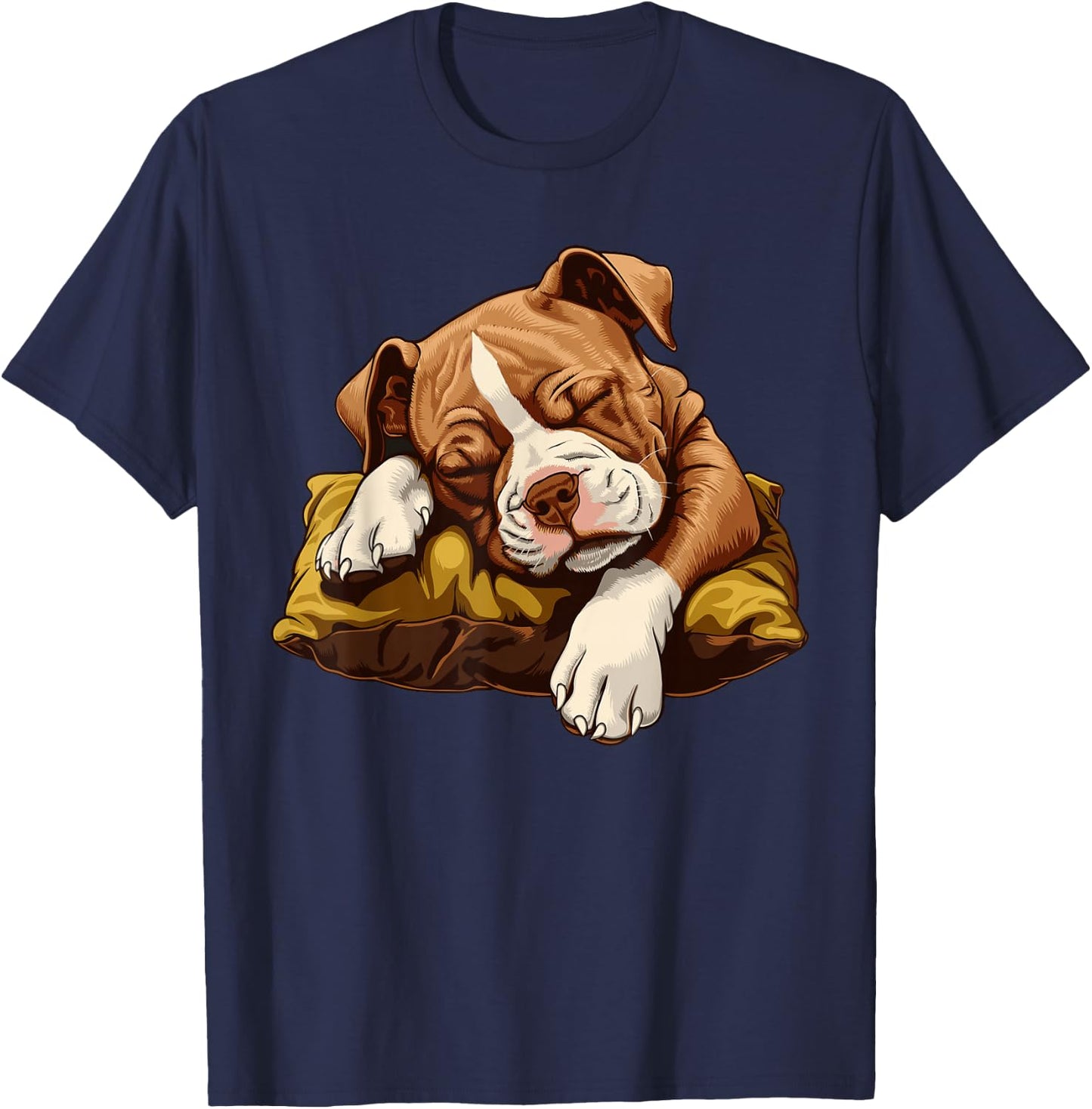 Sleeping American Staffordshire Terrier Puppy T-Shirt - T-Shirt | Navy