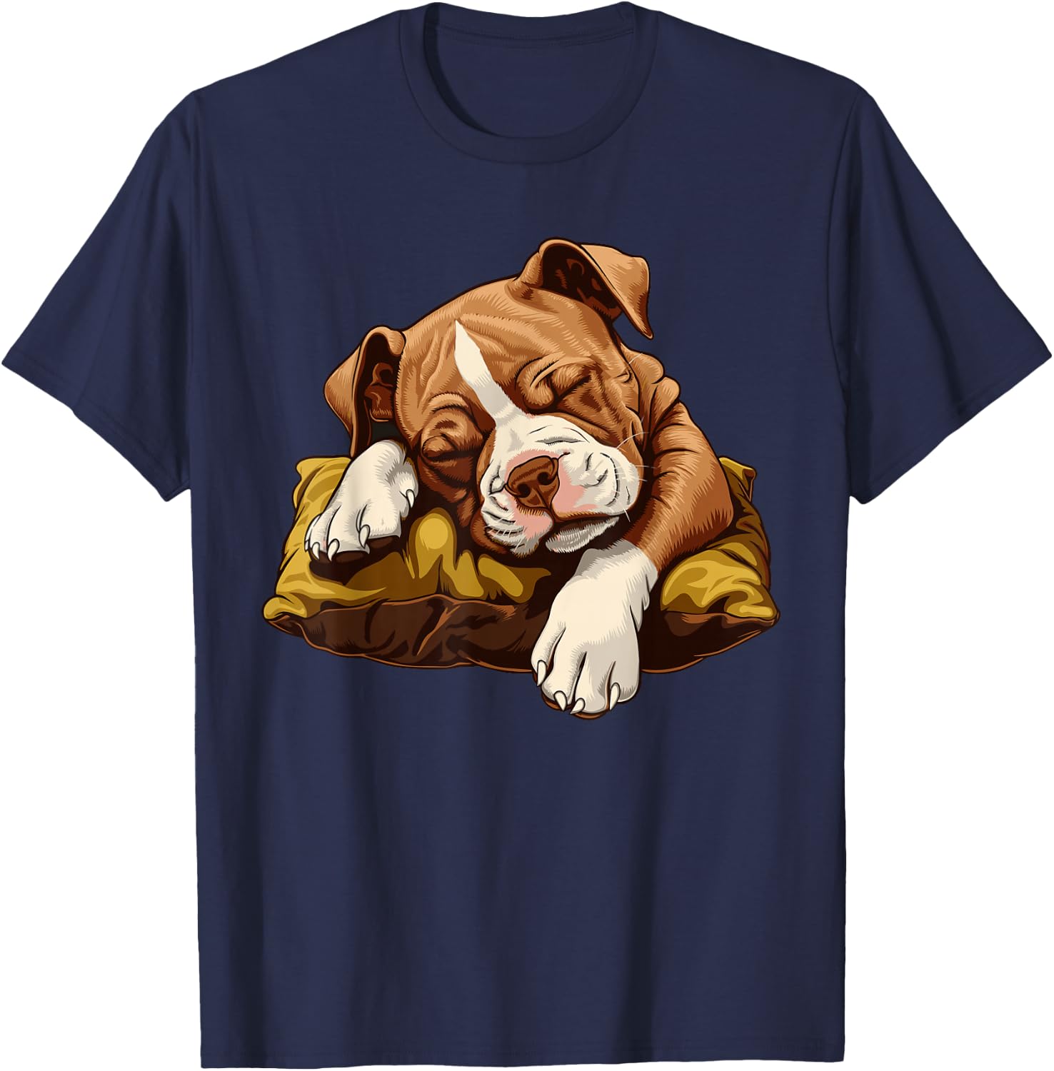 Sleeping American Staffordshire Terrier Puppy T-Shirt - T-Shirt | Navy