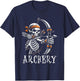 Archery Skeleton Skull Bow Arrow Archer T-Shirt - T-Shirt | Navy