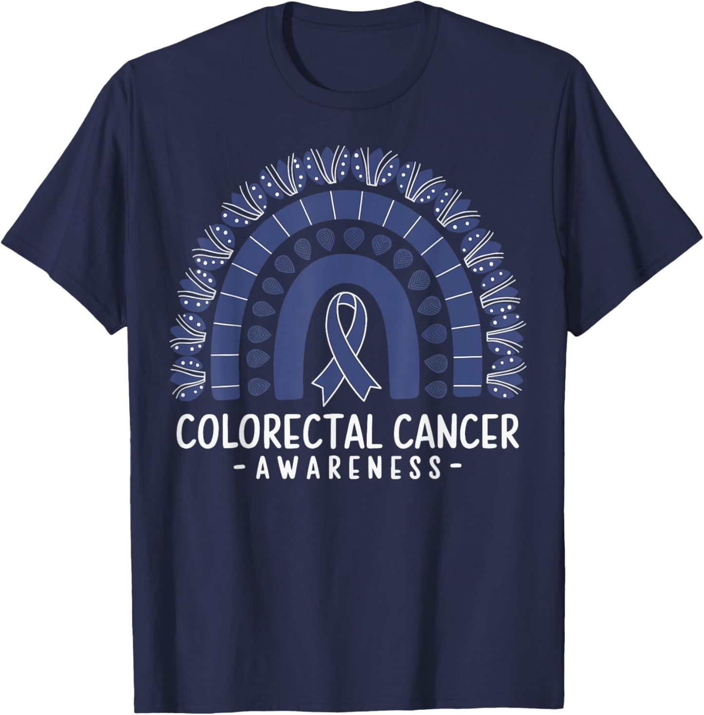 Colorectal Cancer Awareness Blue Ribbon T-Shirt - T-Shirt | Navy