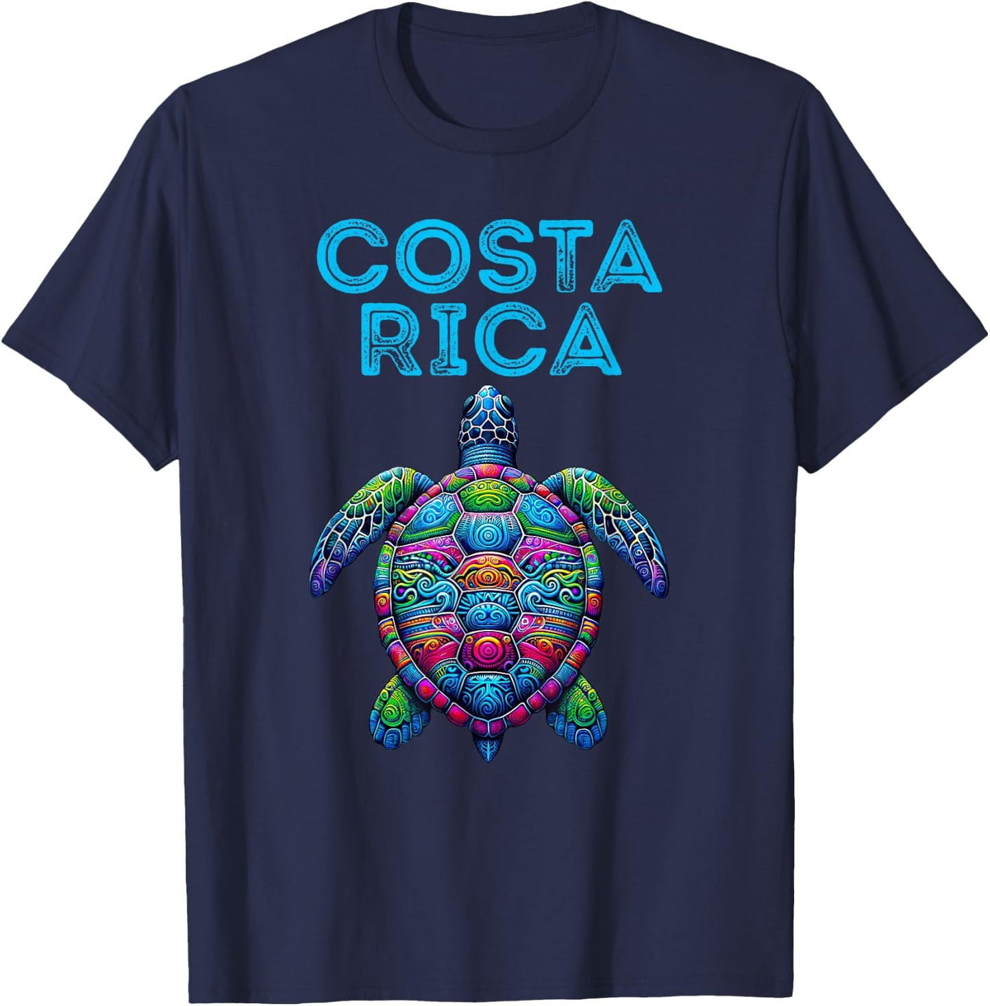 Costa Rica Tribal Beach Sea Turtle T-Shirt - T-Shirt | Navy