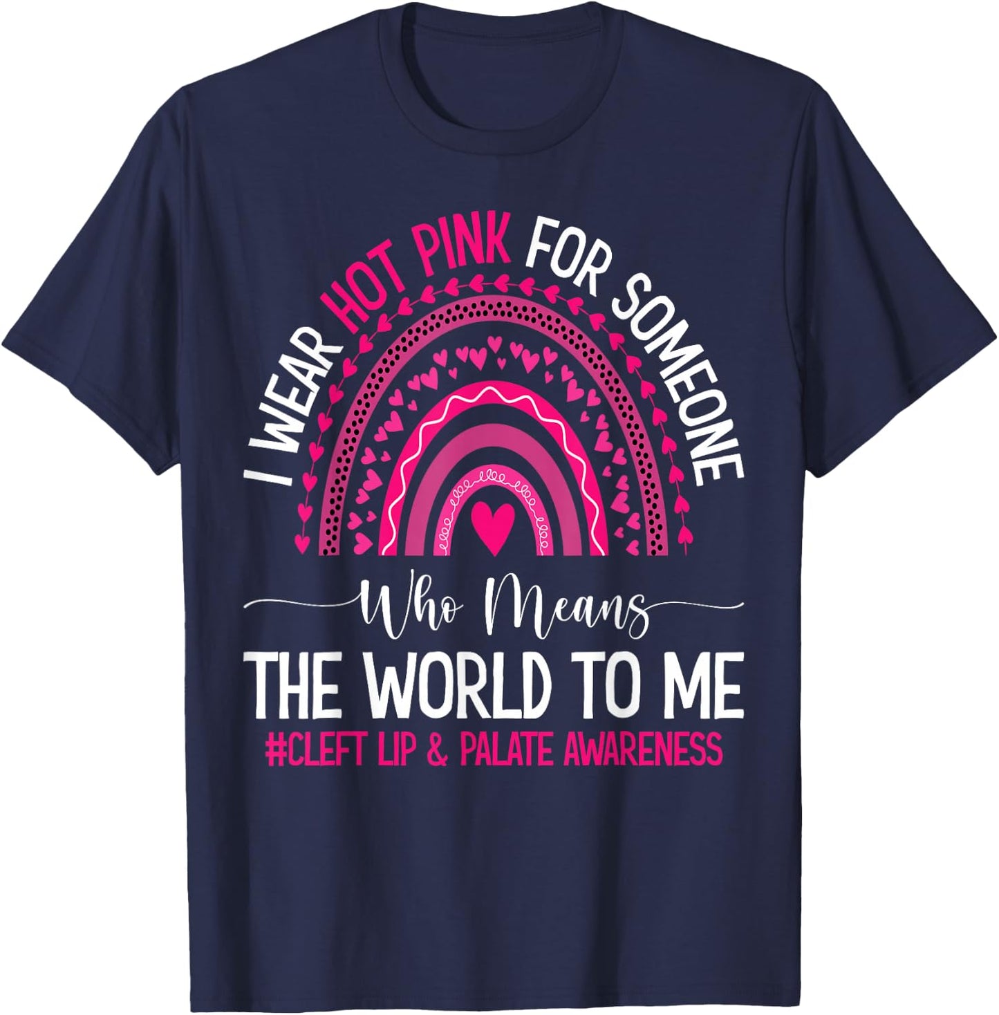 Cleft Ribbon Cleft Strong Cleft Palate Surgery Cleft Warrior T-Shirt - T-Shirt | Navy