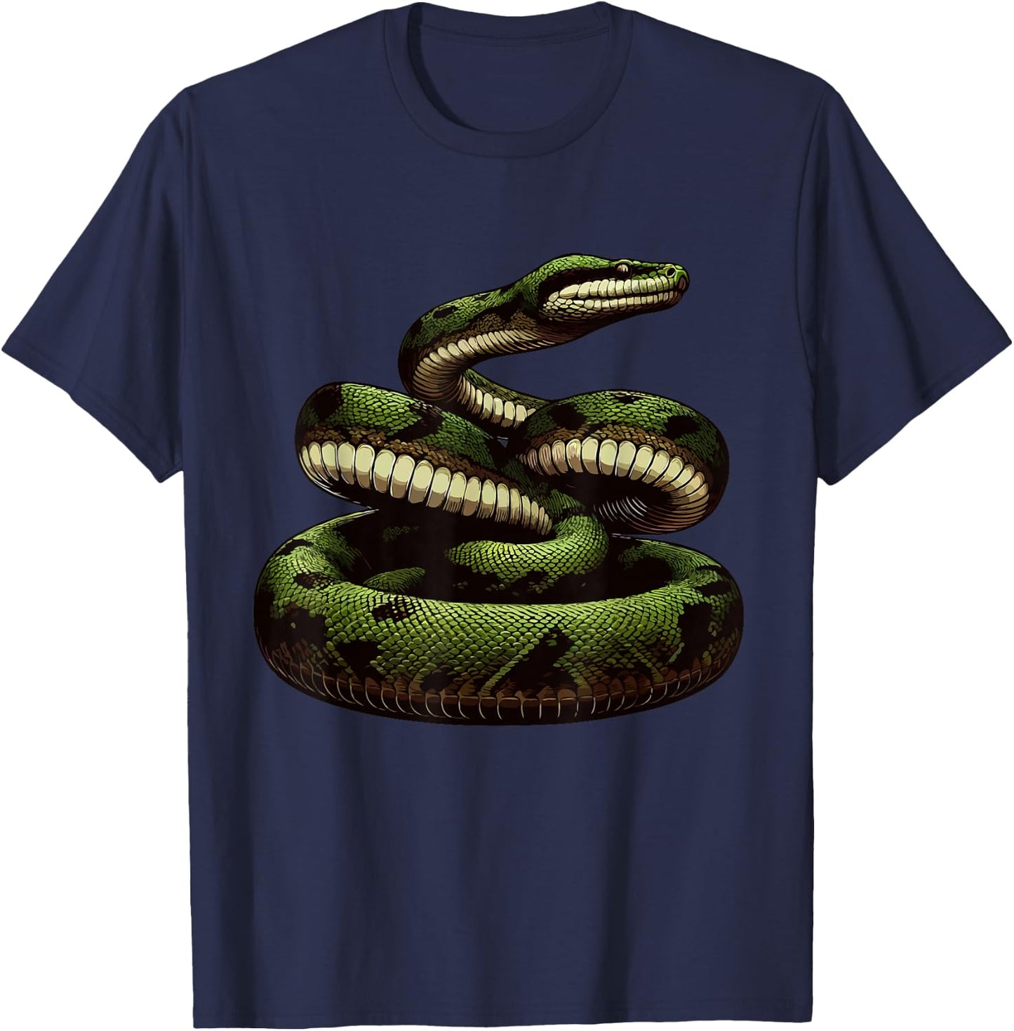 Rainforest Anaconda snake women boys girls kids T-Shirt - T-Shirt | Navy