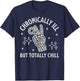 Chronically Ill Skeleton Wildflower Paind Chronic Illness MS T-Shirt - T-Shirt | Navy