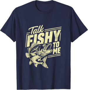 Talk Fishy to Me Fishing T-Shirt - T-Shirt | Navy