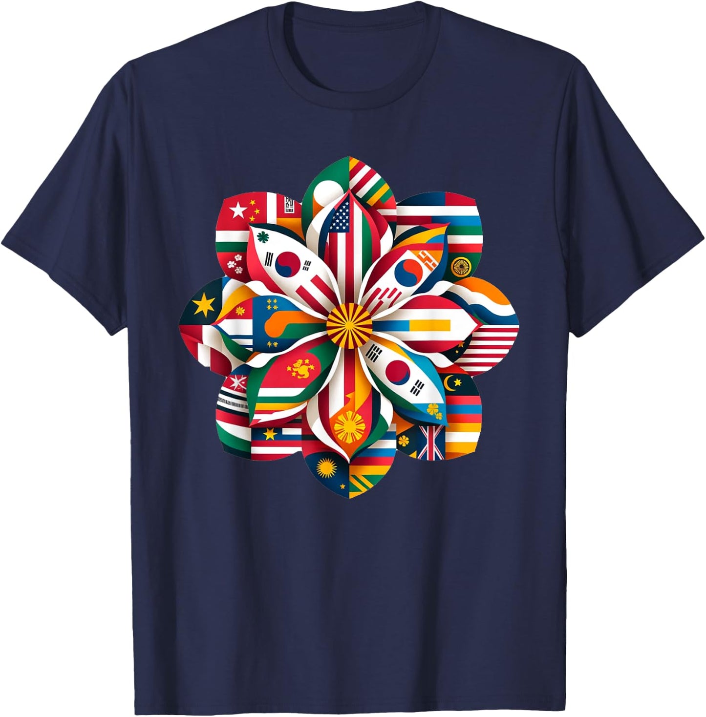 Asian American and Pacific Islander Heritage Lotus Flower T-Shirt - T-Shirt | Navy